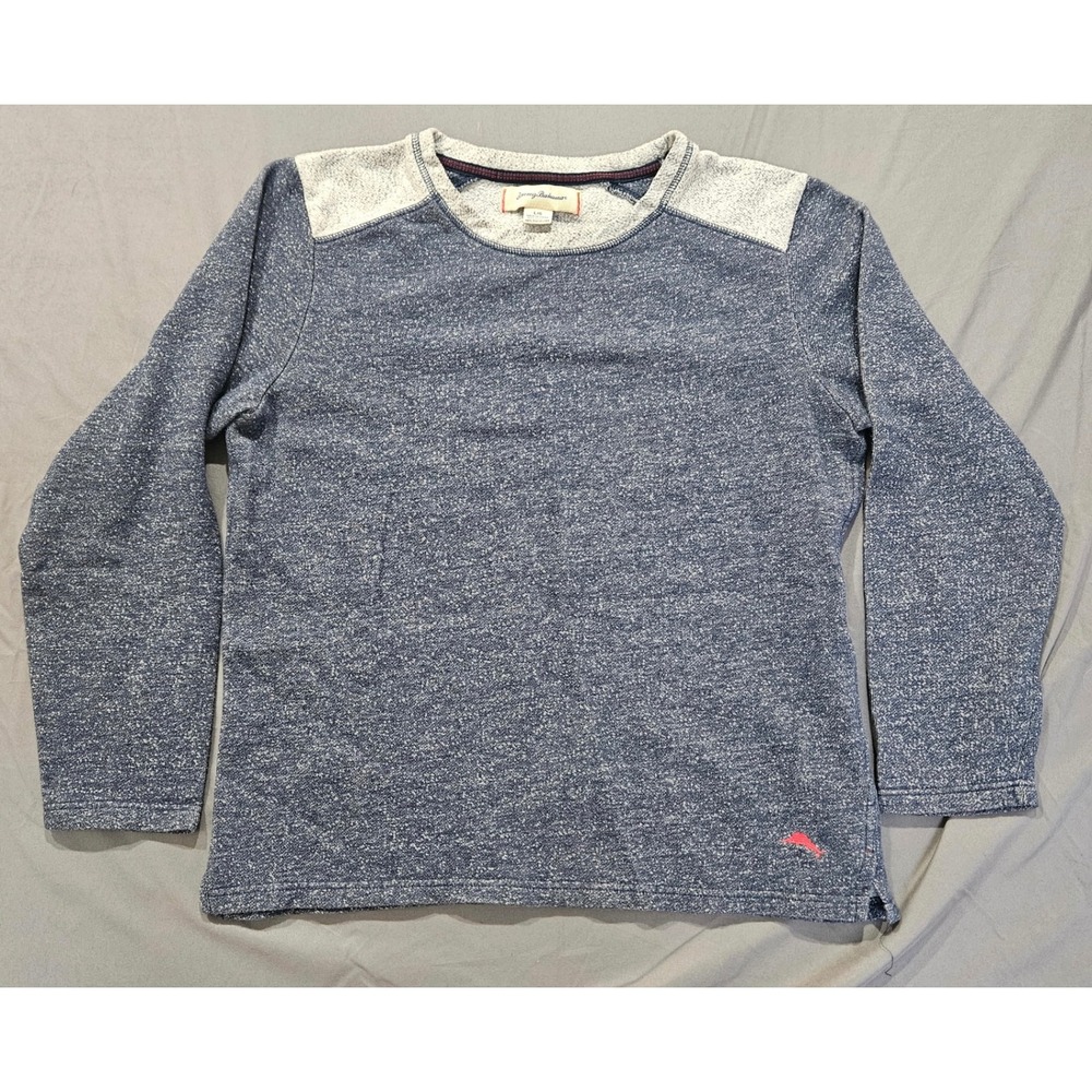 Tommy Bahama Pullover Men Large Blue Marled Long Sleeve Crew Neck